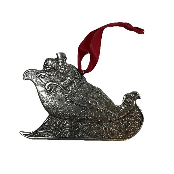 Hallmark - Our Christmas Together - Sleigh Ride - Metal 1997 Keepsake Ornament - Picture 5 of 8